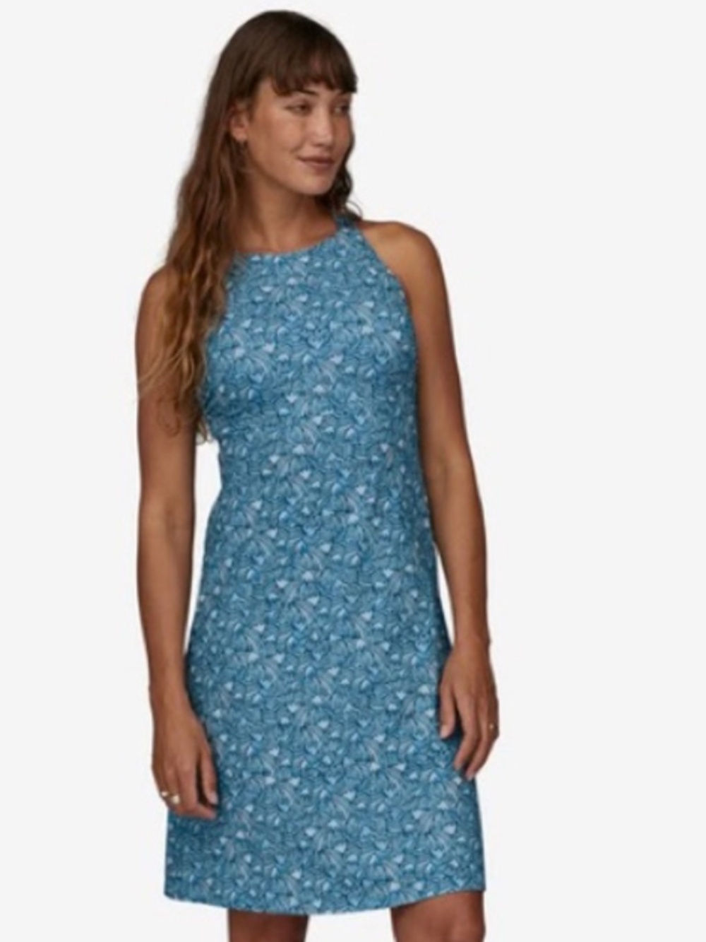 PATAGONIA MAGNOLIA SPRING athletic dress, padded bra , Lago Blue, Large
